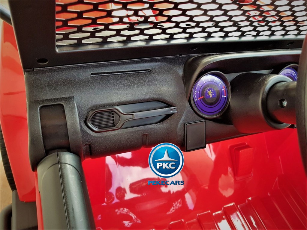 Coche electrico para niños Monster Jeep Rojo volante