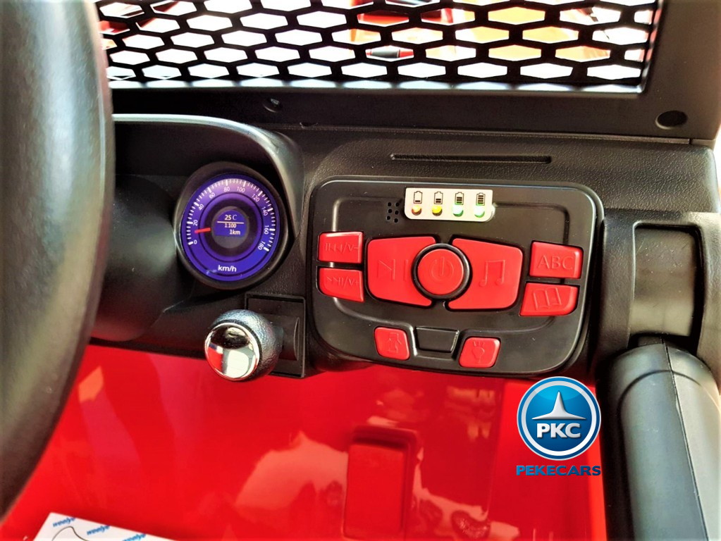 Coche electrico infantil Monster Jeep Rojo dashboard