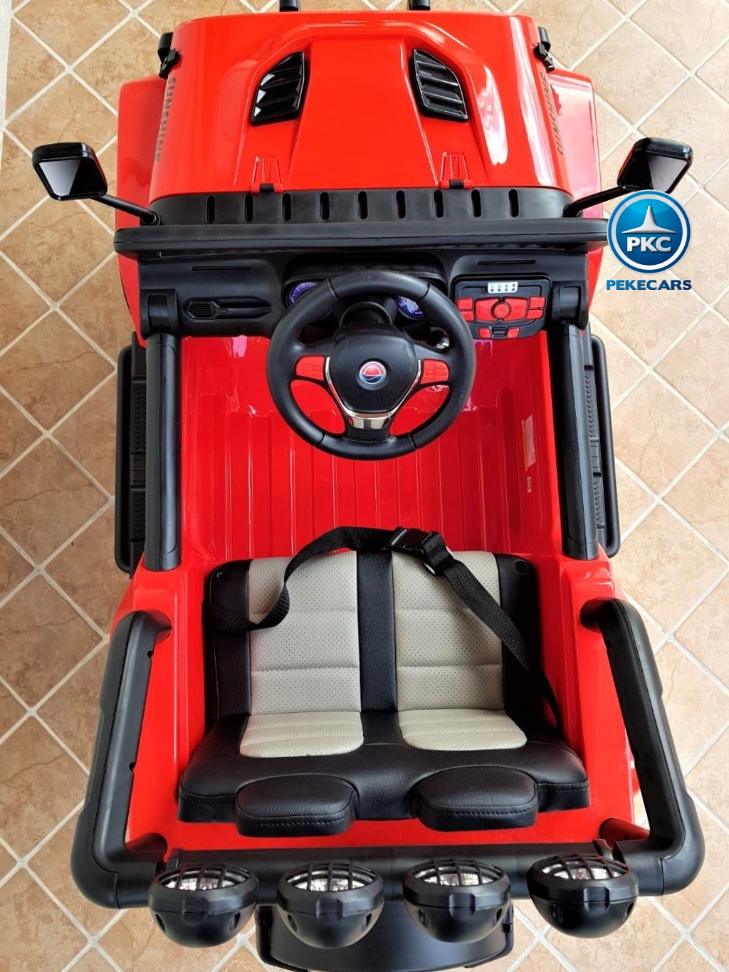 Coche electrico infantil Monster Jeep Rojo