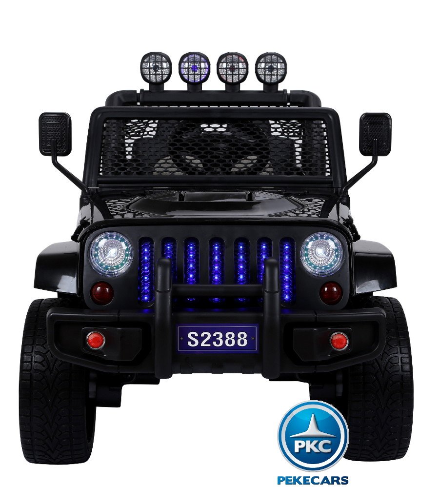 Coche electrico infantil Monster Jeep Negro frontal