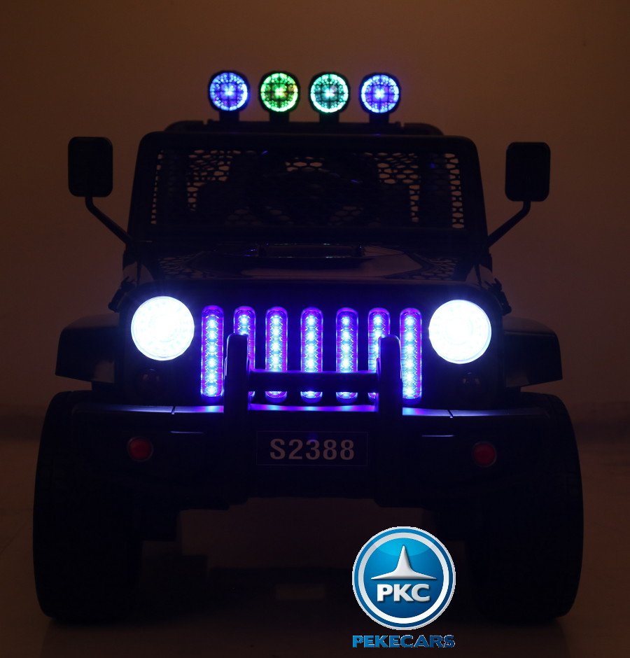 Coche electrico para niños Monster Jeep Negro luces