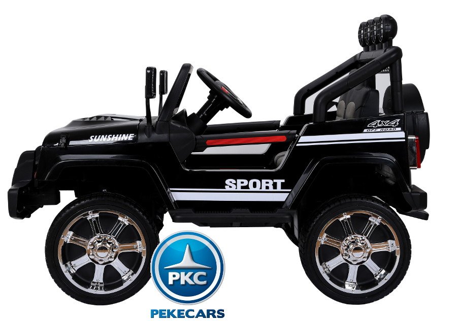 Coche electrico infantil Monster Jeep Negro lateral
