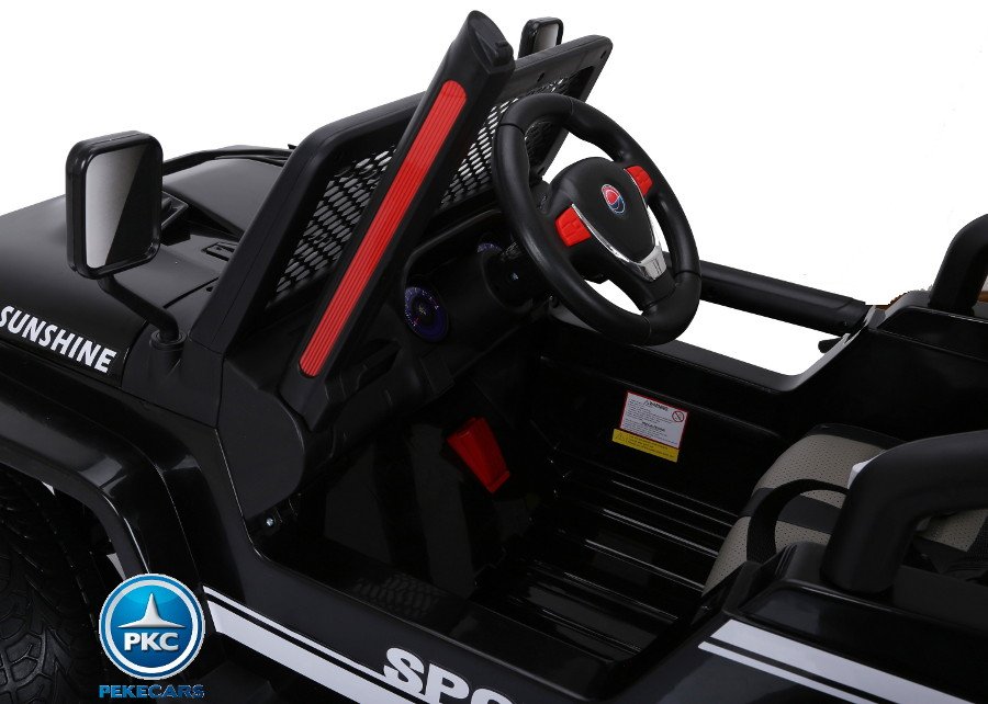 Coche electrico para niños Monster Jeep Negro