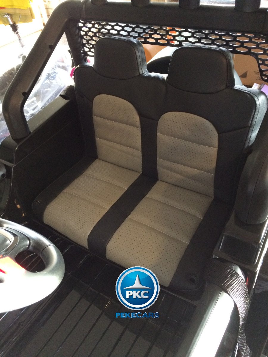 Coche electrico para niños Monster Jeep Negro asiento acolchado