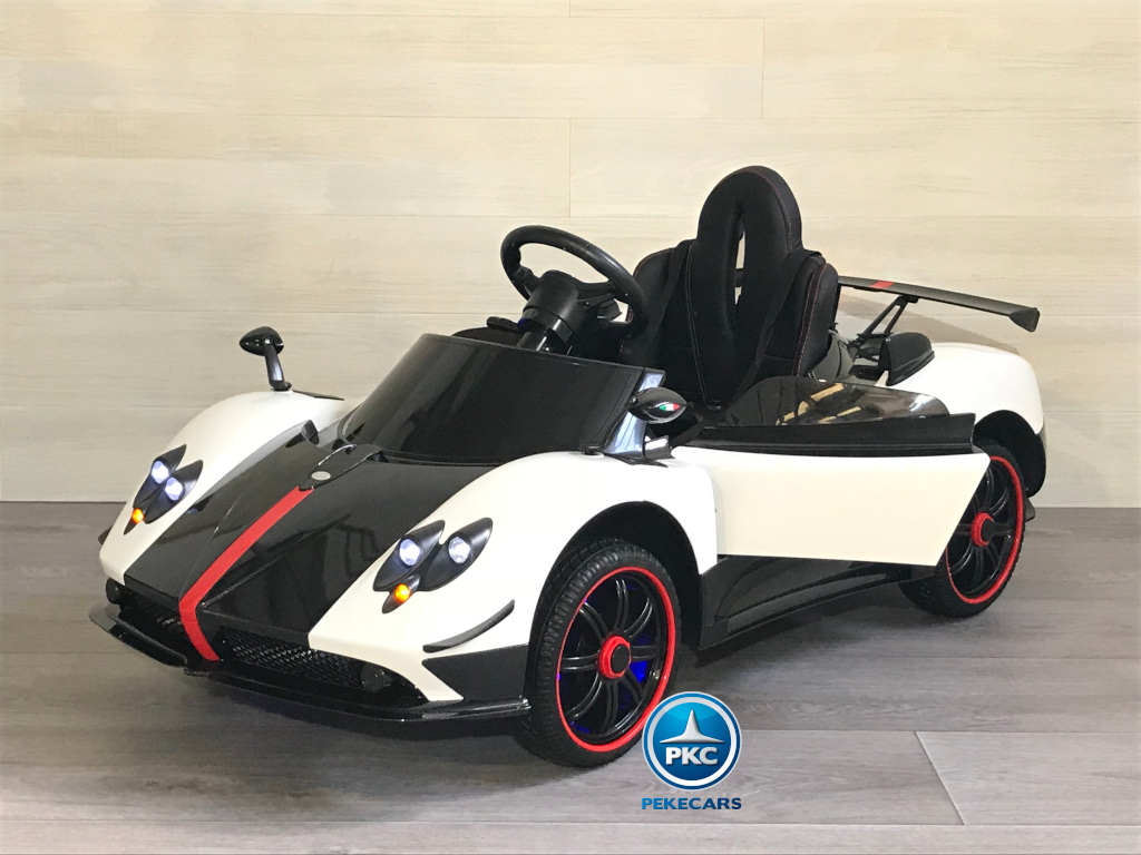 Coche electrico infantil Pagani Zonda Blanco con apertura de puertas
