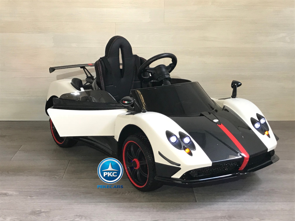 Coche electrico infantil Pagani Zonda Blanco asiento regulable electronicamente