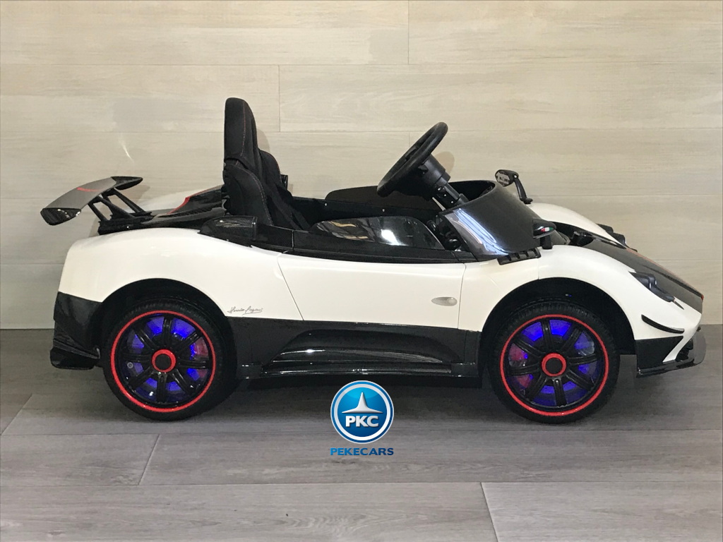 Coche electrico para niños Pagani Zonda Blanco lateral