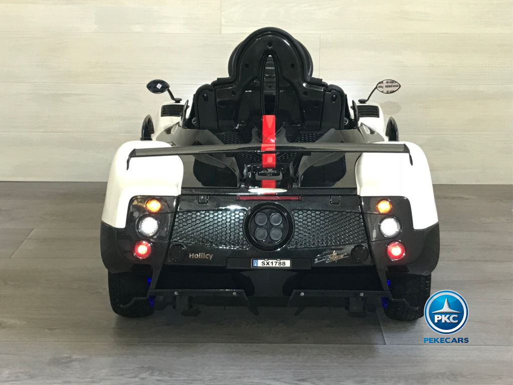 Coche electrico infantil Pagani Zonda Blanco trasera