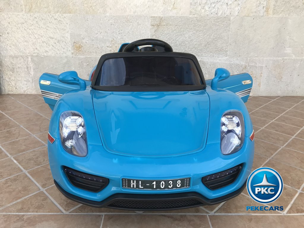 Coche electrico infantil Porsche style azul frontal