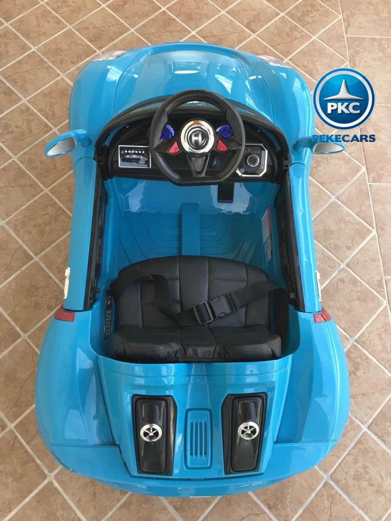 Coche electrico infantil Porsche style azul detalles del interior