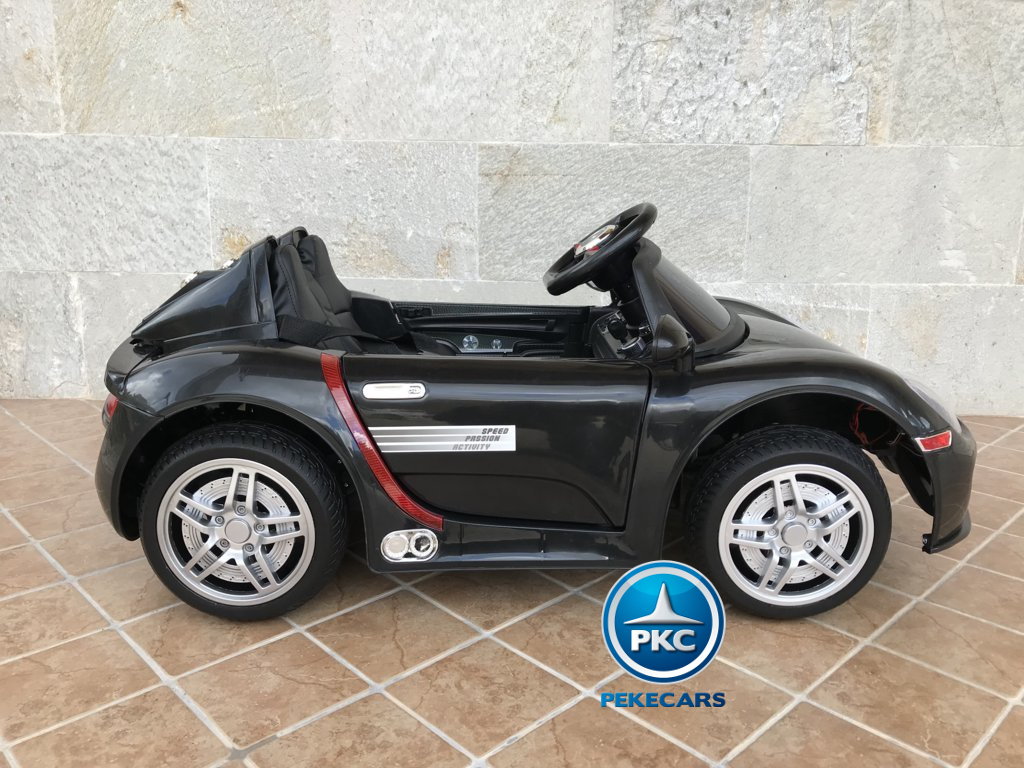 Coche electrico infantil Porsche style negro lateral