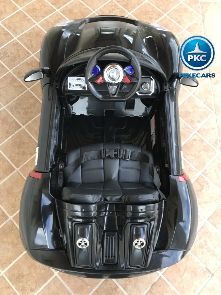 Coche electrico infantil Porsche style negro detalles del interior