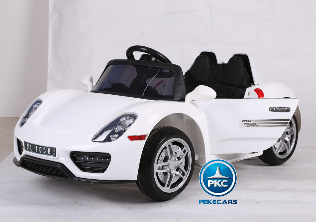 Coche electrico para niños Porsche style blanco vista principal