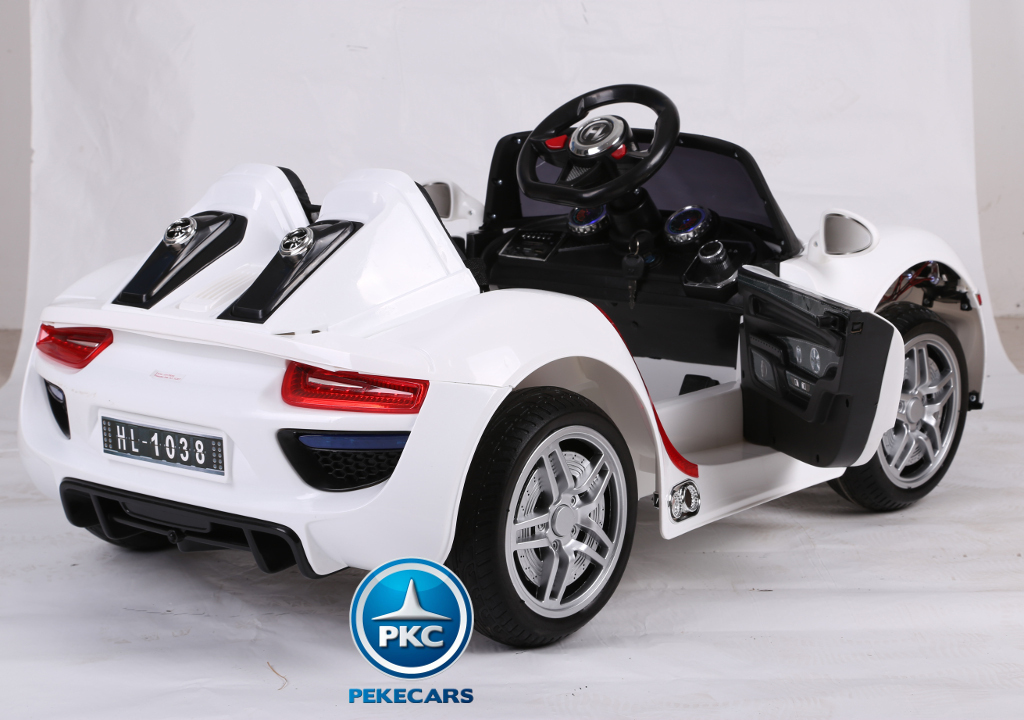 Coche electrico infantil Porsche style blanco