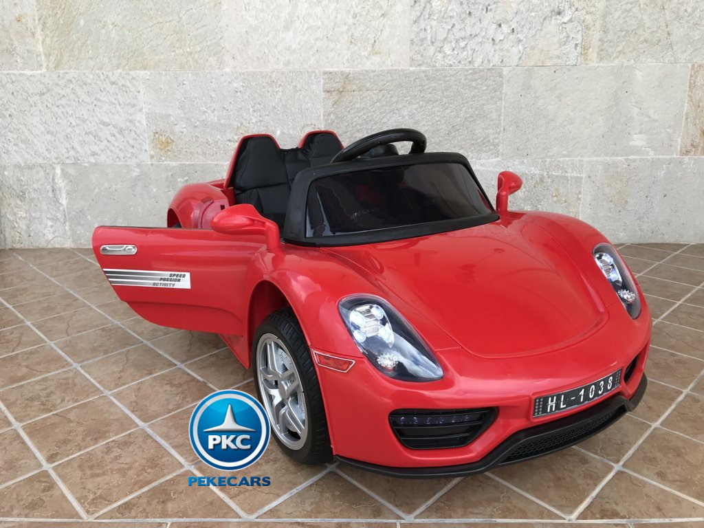 Coche electrico infantil Porsche style rojo  apertura de puertas