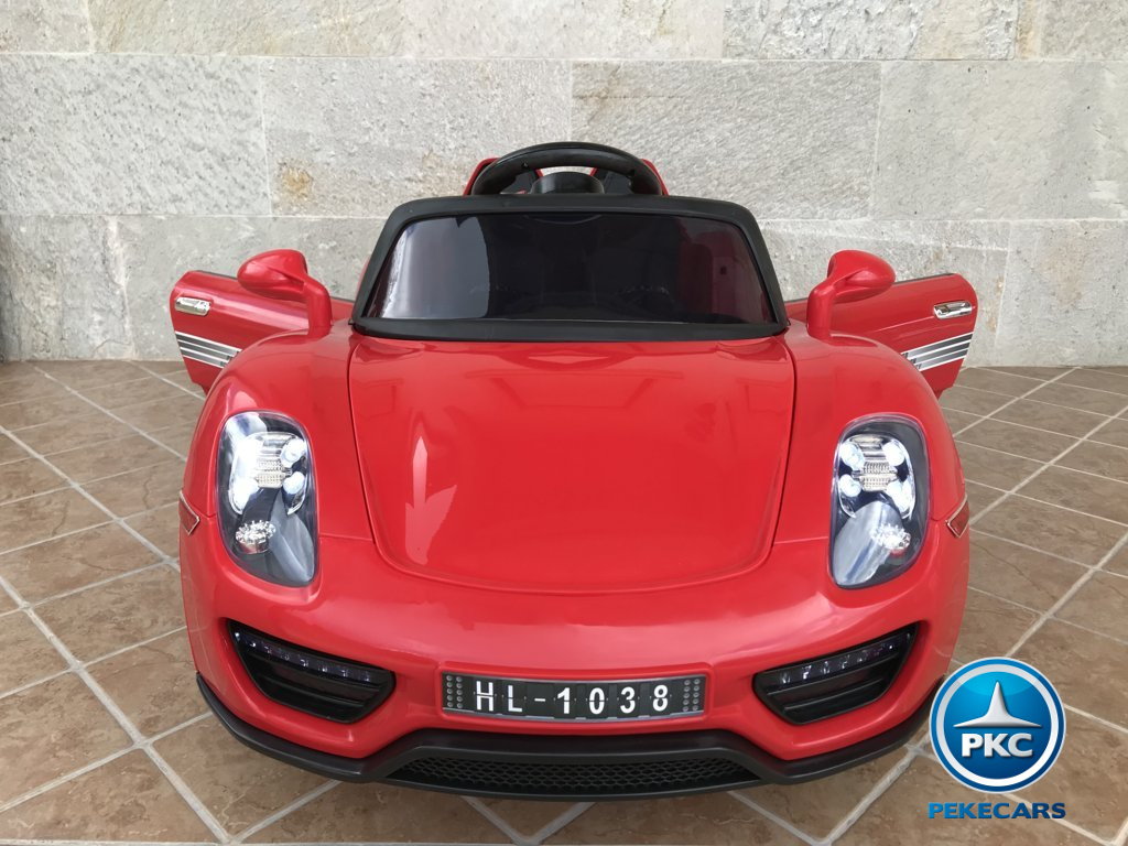 Coche electrico para niños Porsche style rojo frontal