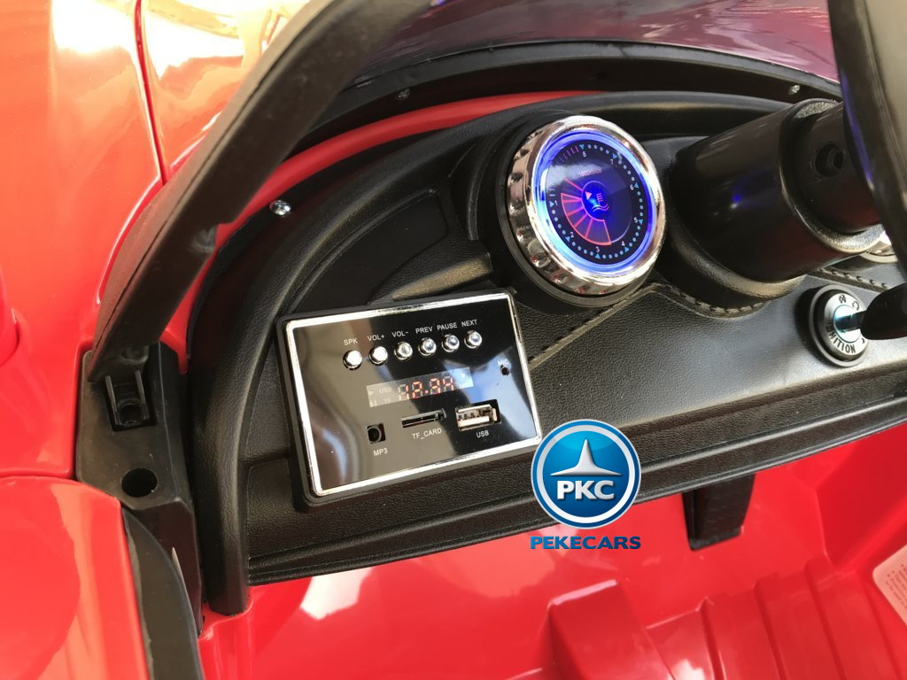 Coche electrico infantil Porsche style rojo dashboard