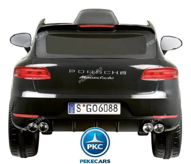 Coche electrico infantil Porsche Macan Negro vista trasera