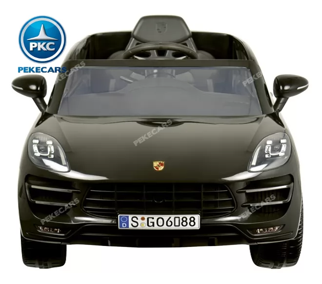 Coche electrico para niños Porsche Macan Negro vista frontal