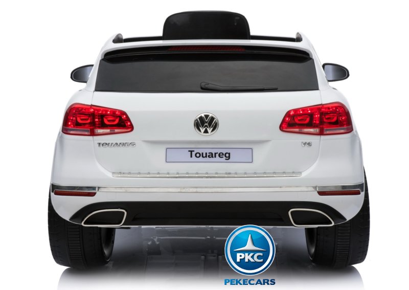 Coche electrico infantil Volkswagen Touareg Blanco vista trasera