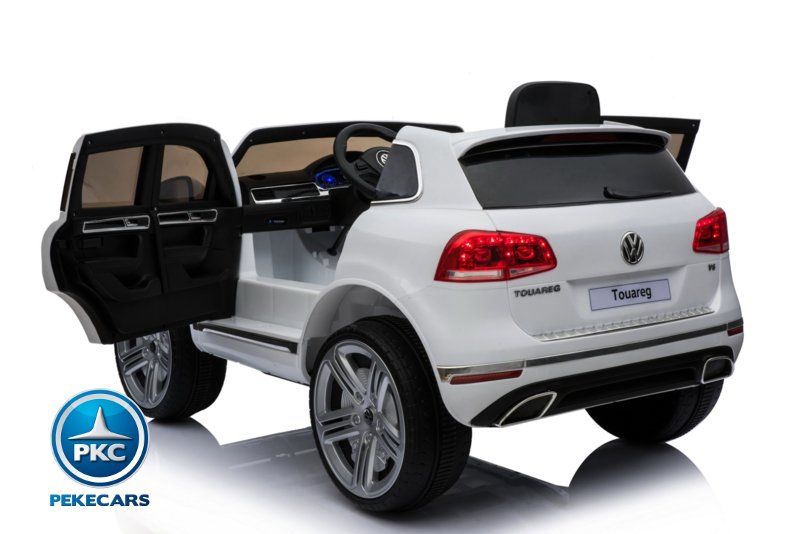 Coche electrico para niños Volkswagen Touareg Blanco con apertura de puertas