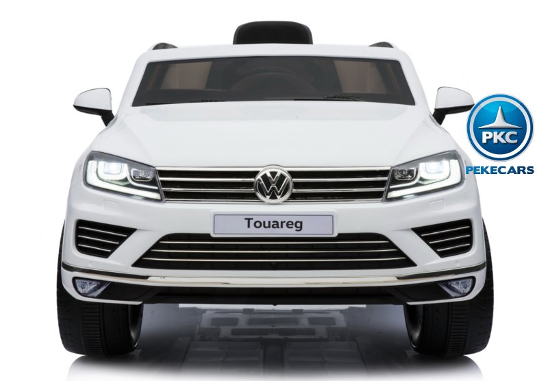 Coche electrico infantil Volkswagen Touareg Blanco vista frontal