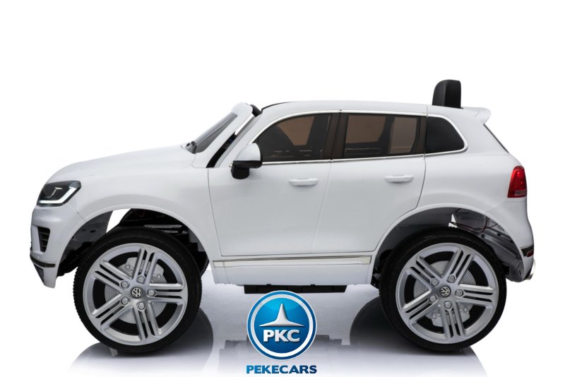 Coche electrico para niños Volkswagen Touareg Blanco lateral