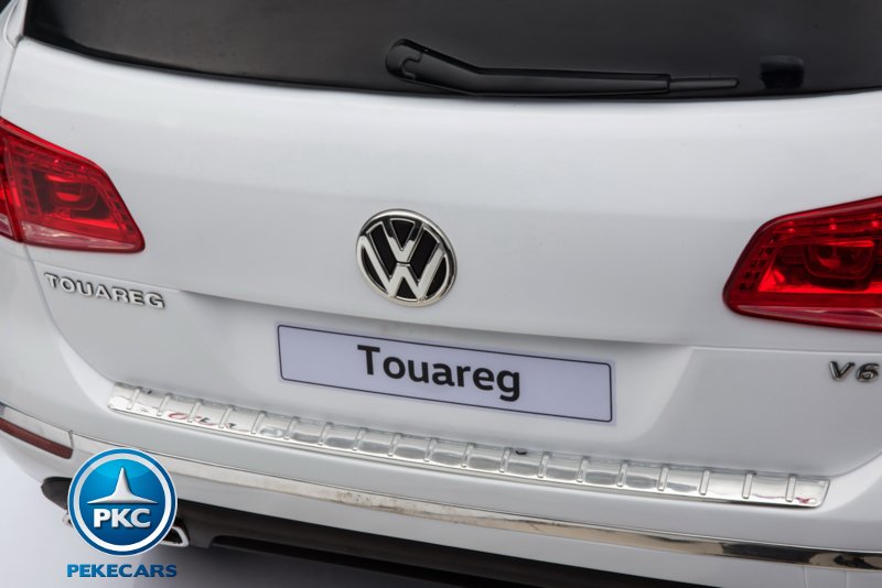Coche electrico para niños Volkswagen Touareg Blanco detalles traseros