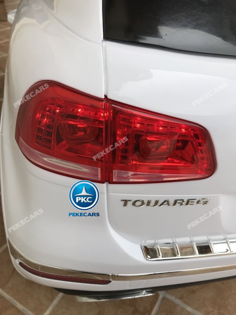 Coche electrico para niños Volkswagen Touareg Blanco luces traseras