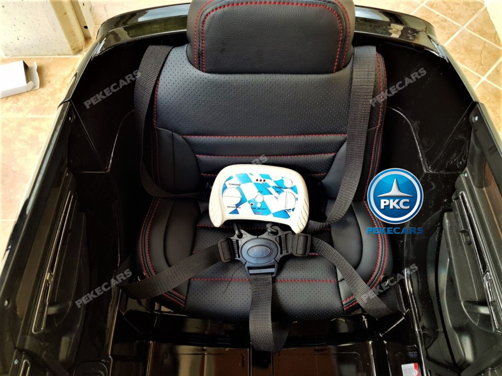Coche electrico para niños Volkswagen Touareg Negro asiento acolchado en piel