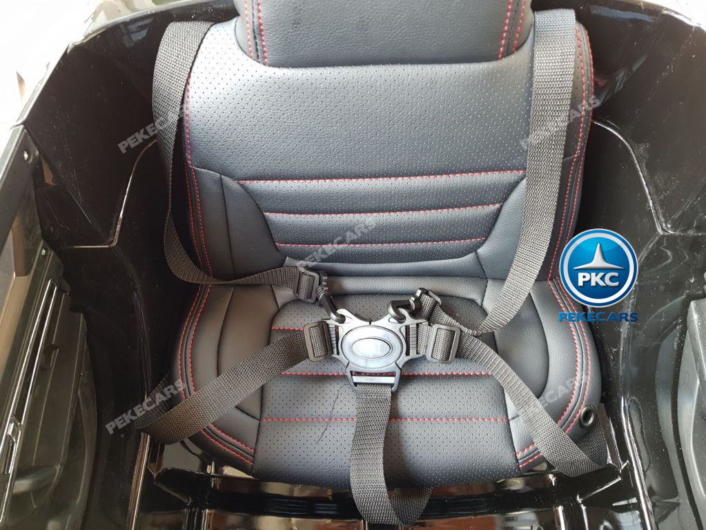Coche electrico para niños Volkswagen Touareg Negro asiento con cinturon de seguridad