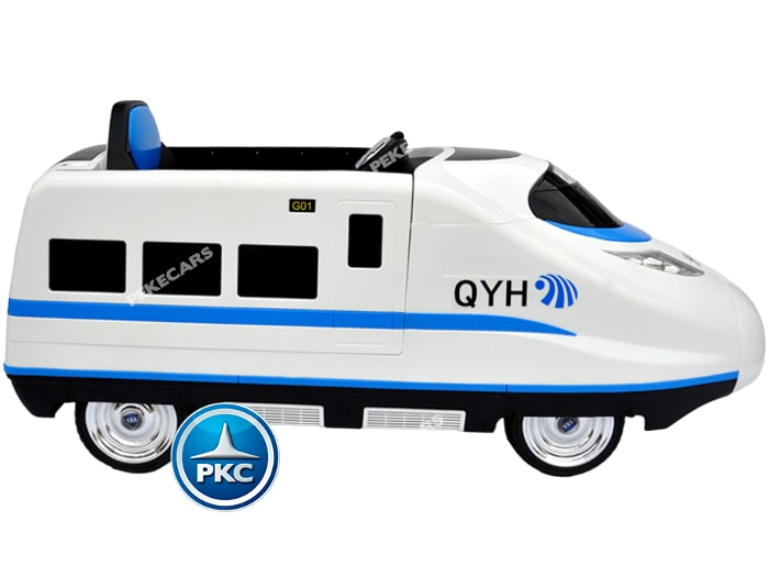 Tren infantil pekecars 12v 2.4G Blanco vista lateral
