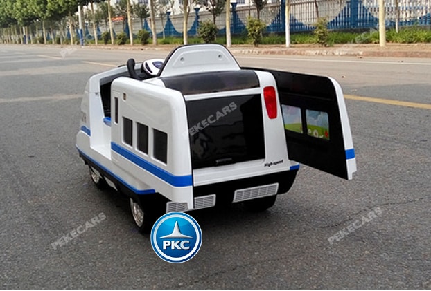 Tren infantil pekecars 12v 2.4G Blanco vista trasera