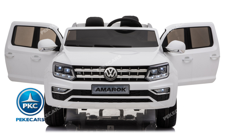Coche electrico para niños Volkswagen Amarok Blanco con apertura de puertas