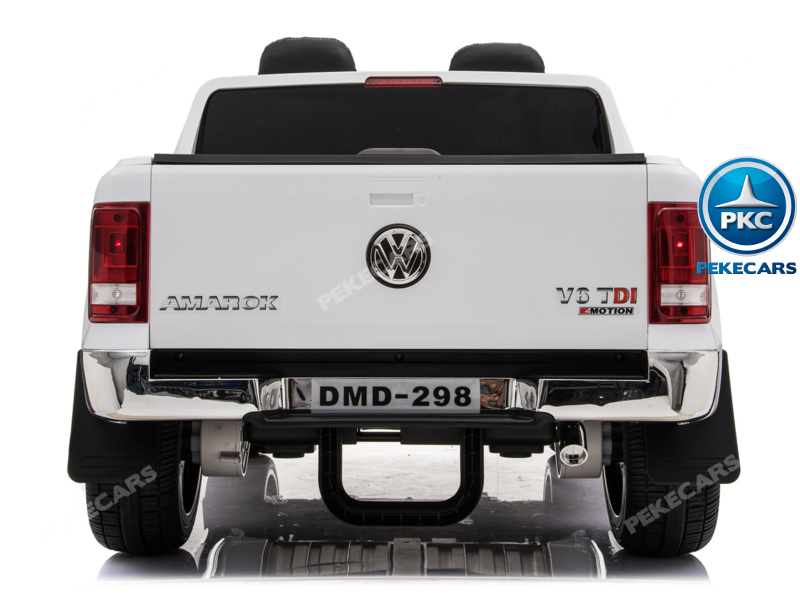 Coche electrico infantil Volkswagen Amarok Blanco trasera