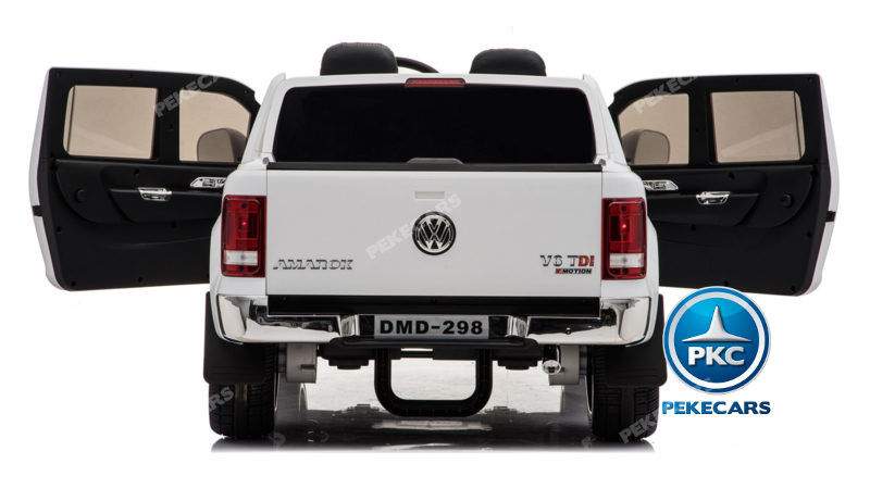 Coche electrico para niños Volkswagen Amarok Blanco luces traseras