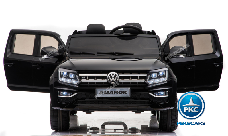 Coche electrico infantil Volkswagen Amarok Negro con apertura de puertas