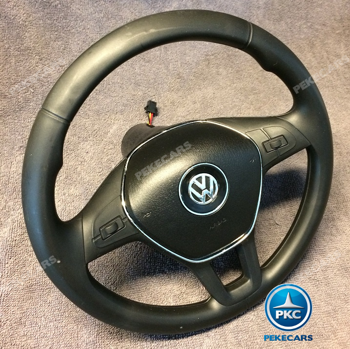 Coche electrico para niños Volkswagen Amarok Negro volante con musica y claxon