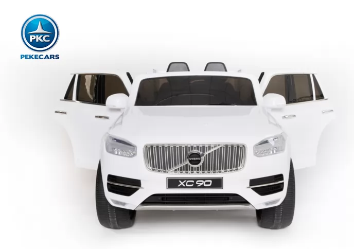 Coche eléctrico para niños Volvo XC90 blanco vista frontal puertas abiertas