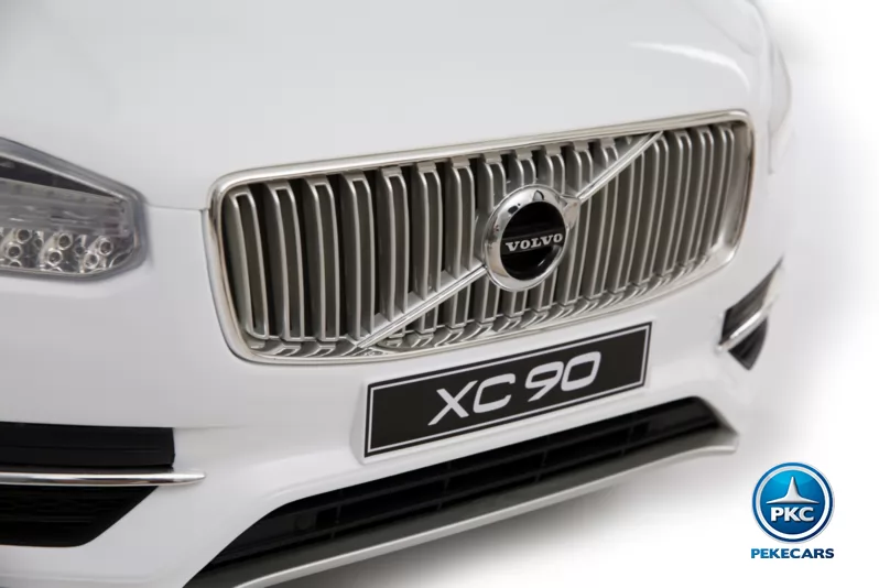 Coche eléctrico para niños Volvo XC90 blanco vista frontal detalles