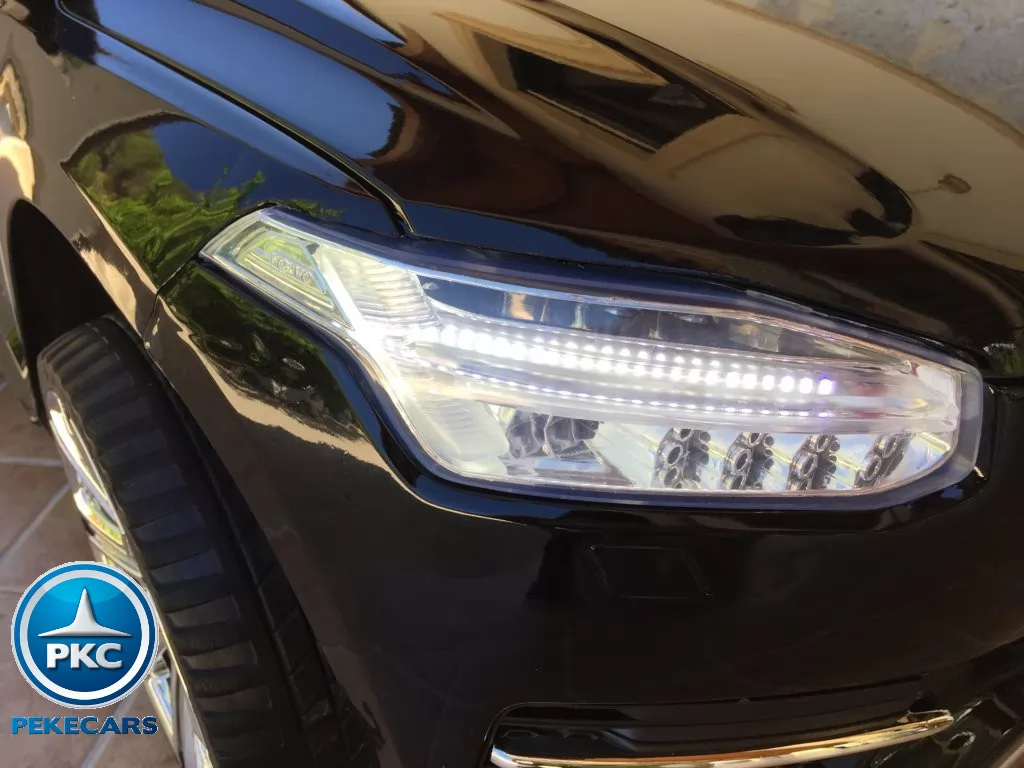 Coche electrico para niños Volvo XC90 Negro Metalizado luces frontales