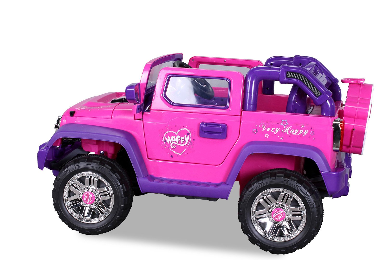 Coche electrico para niños Jeep Wrangler Style Rosa rueda de repuesto