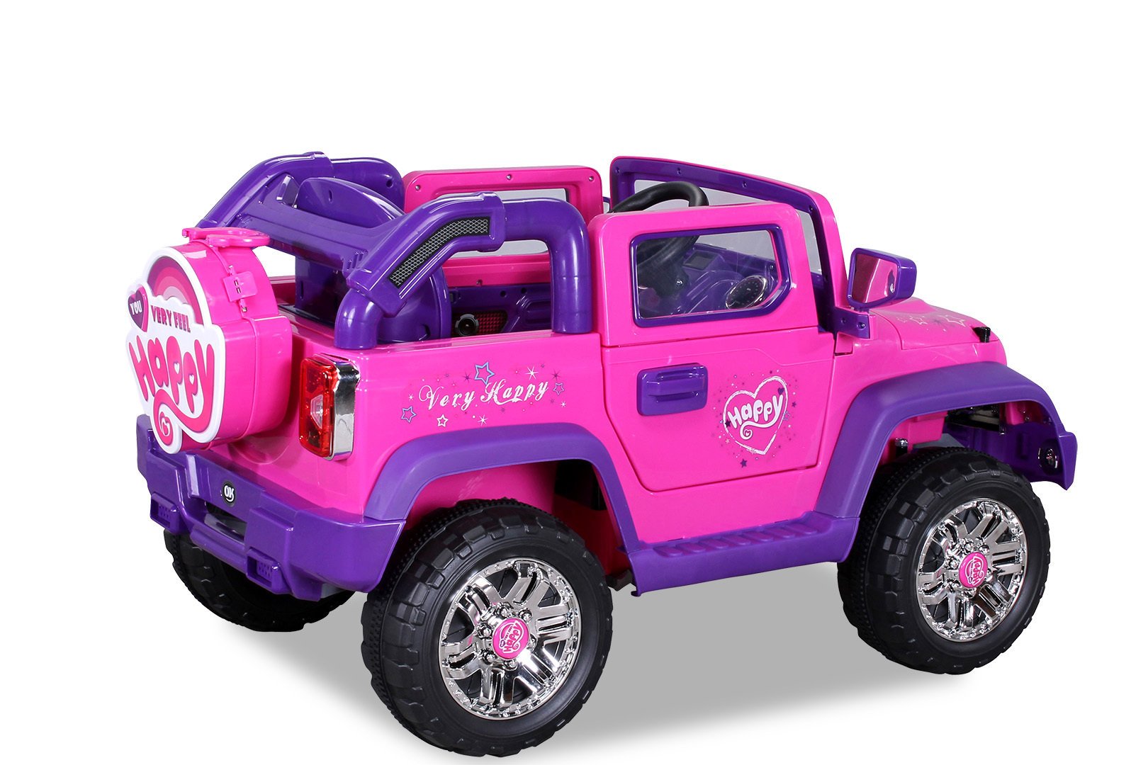 Coche electrico infantil Jeep Wrangler Style Rosa vista trasera