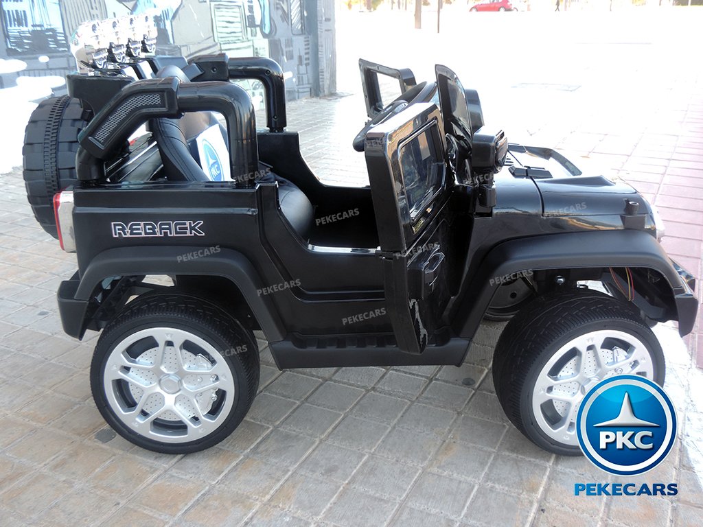 Coche electrico para niños Jeep Wrangler Style Negro vista lateral