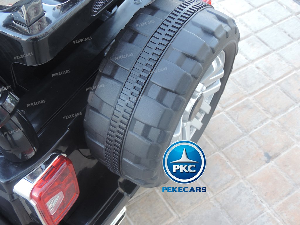Coche electrico para niños Jeep Wrangler Style Negro rueda de repuesto
