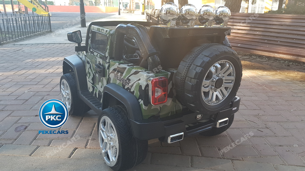 Coche electrico para niños Jeep Wrangler Style Verde Camuflaje rueda trasera