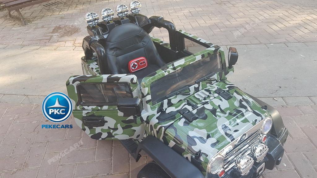 Coche electrico para niños Jeep Wrangler Style Verde Camuflaje con mando radiocontrol