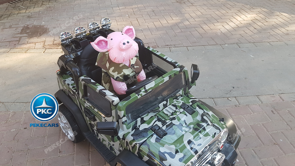 Coche electrico para niños Jeep Wrangler Style Verde Camuflaje con PekePig