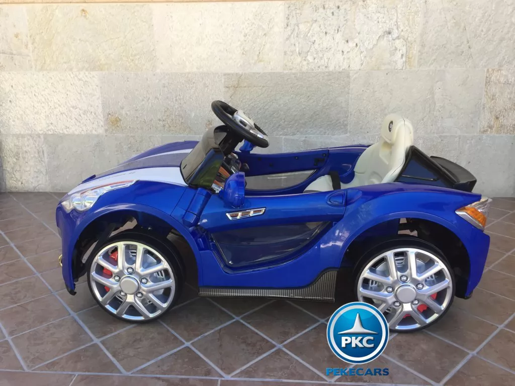 Coche electrico para niños GT Deportivo Azul lateral