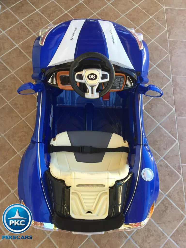 Coche electrico para niños GT Deportivo Azul detalles interior